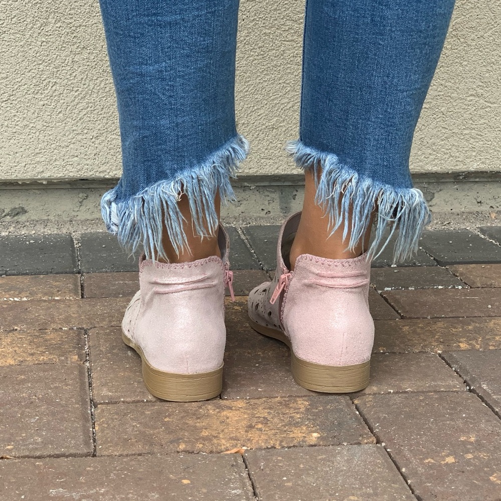 Distressed Genuine Leather Gladiator Peep Toe Boot - Picture 7 of 8